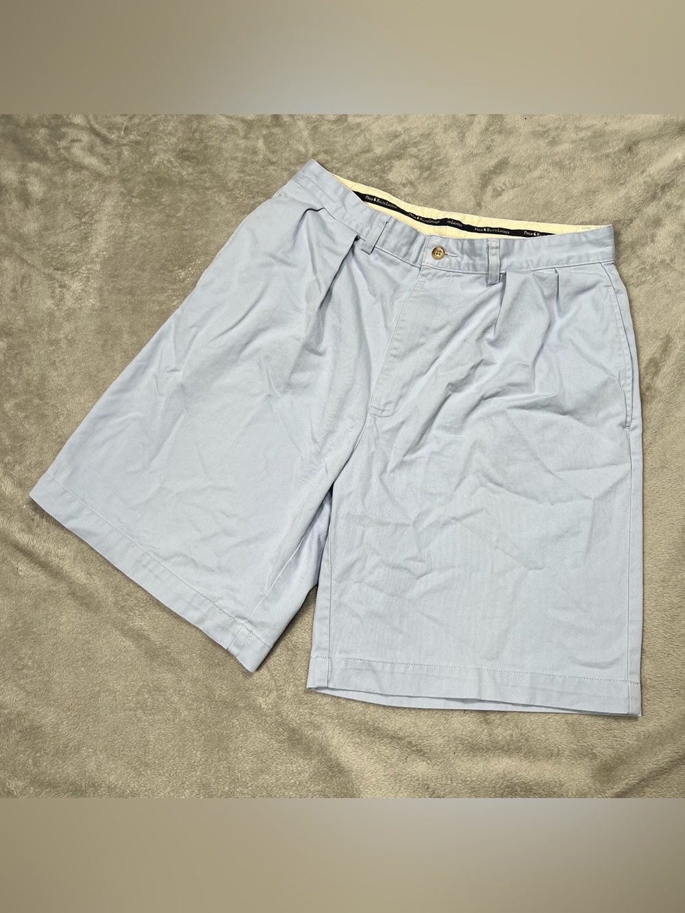 Vintage Polo Ralph Lauren Tyler 9" Shorts Mens 31 Blue Pleated Preppy Baggy Y2K
